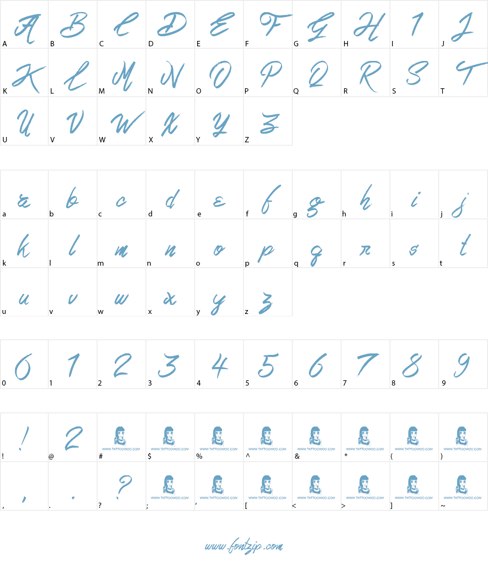 Love Rock Font Character
